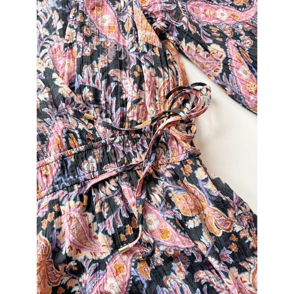 MINKPINK Celestia Floral Paisley Plisse Pleated Boho Peasant Midi Dress, Size S - Picture 10 of 15